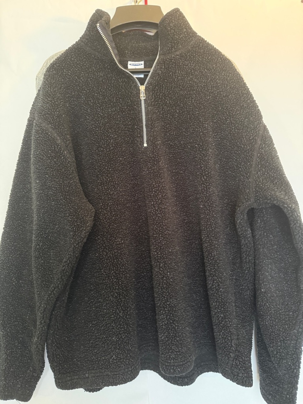 Old Navy Black Sherpa Zip-Up Pullover